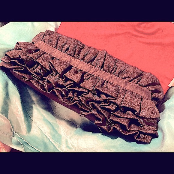 Big Crystal bow ruffled handbag Vtg Pristine 12" wide sparkly rhinestones bling - Picture 5 of 8